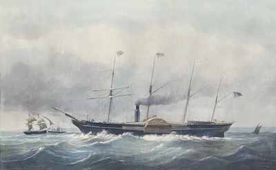 Lot 42 - A coloured engraving of the Great Western steamship.