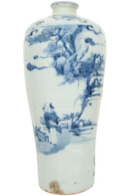 Lot 136 - A Chinese blue and white meiping vase, Ming Dynasty, 15th century.