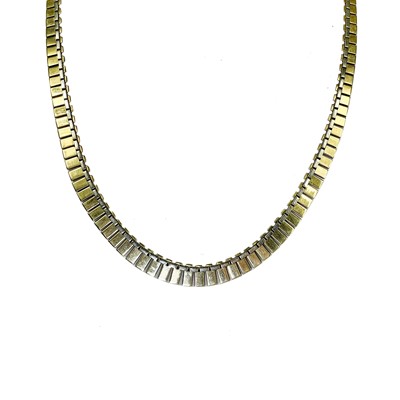 Lot 81 - A 9ct bi-colour gold collar fringe necklace.