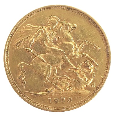 Lot 83 - A Victoria young head 1879 full sovereign gold coin.