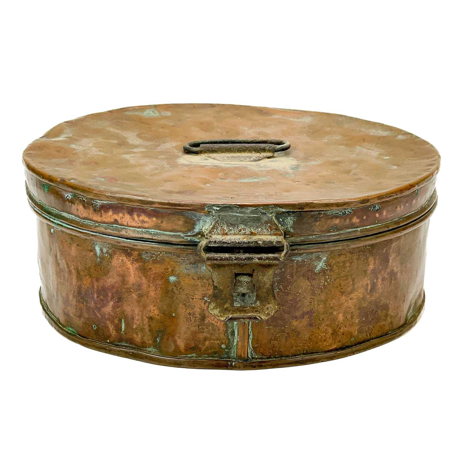 Lot 16 - An early 19th century oval copper box.