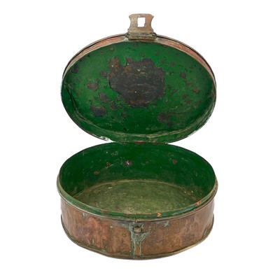 Lot 16 - An early 19th century oval copper box.