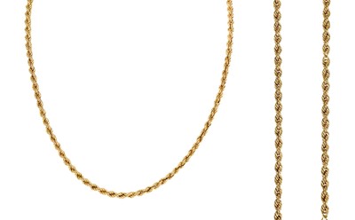 Lot 85 - A 9ct rope twist necklace.