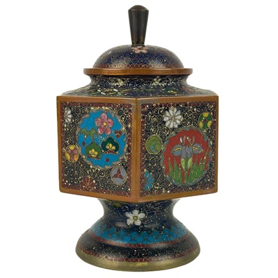 Lot 145 - A Japanese cloisonne vase and cover, Meiji period.