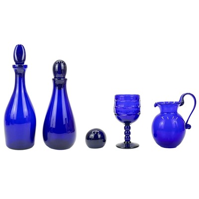 Lot 552 - A modern Bristol blue glass decanter and stopper.