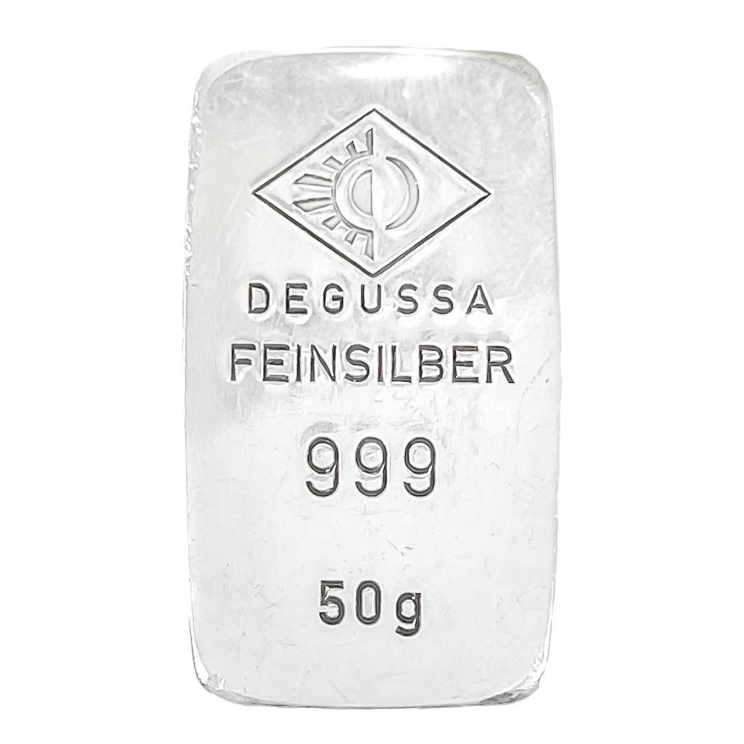 Lot 57 - A Degussa fine silver 50g ingot.