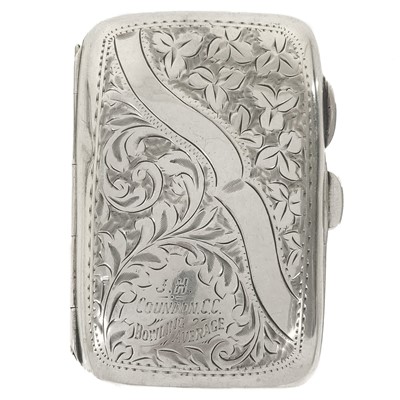 Lot 58 - A silver cigarette case by Charles Lyster & Son.