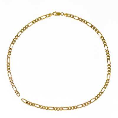 Lot 114 - A 9ct hallmarked gold Figaro link broken necklace.