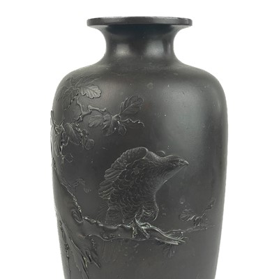 Lot 159 - A Japanese bronze vase, Meiji period.