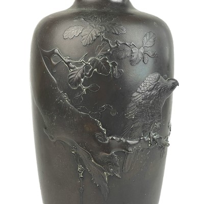 Lot 159 - A Japanese bronze vase, Meiji period.