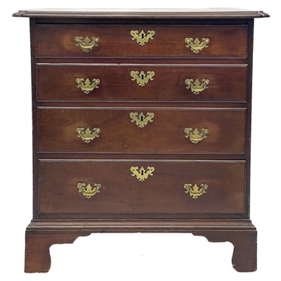 Lot 676 - An early George III mahogany small chest.