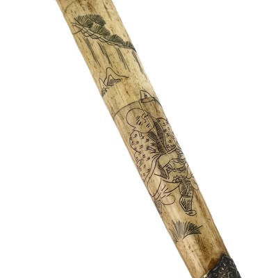 Lot 252 - A Chinese bone opium pipe, early 20th century.