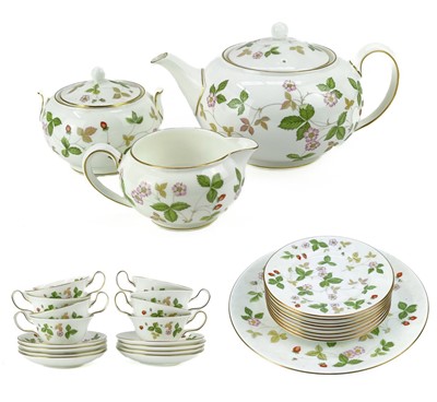 Lot 490 - A Wedgwood wild strawberry tea service.