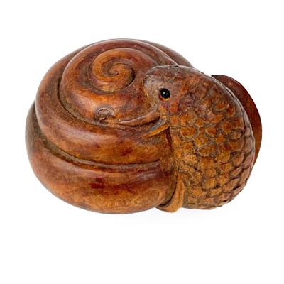 Lot 347 - Two Japanese carved wood netsukes, early 20th century.