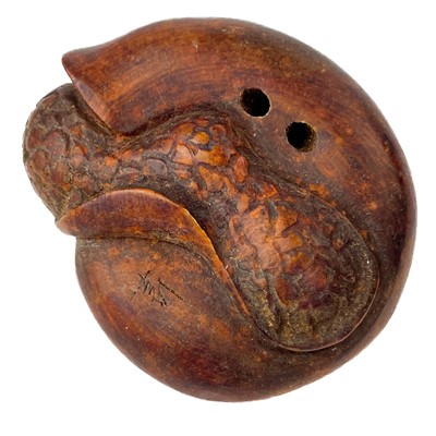 Lot 347 - Two Japanese carved wood netsukes, early 20th century.