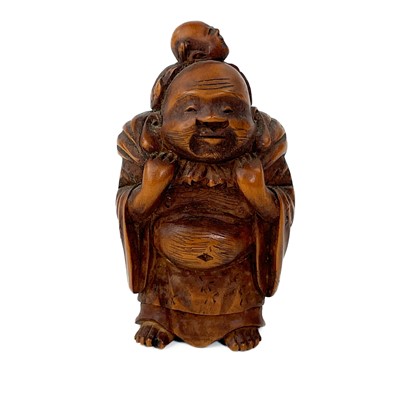 Lot 347 - Two Japanese carved wood netsukes, early 20th century.