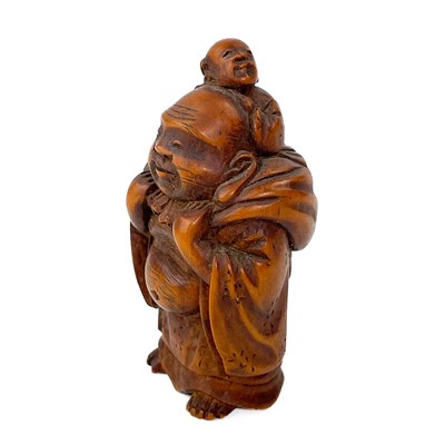 Lot 347 - Two Japanese carved wood netsukes, early 20th century.