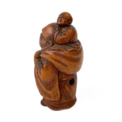 Lot 347 - Two Japanese carved wood netsukes, early 20th century.