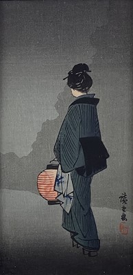 Lot 292 - A Japanese woodblock print in the style of Hiroshige.