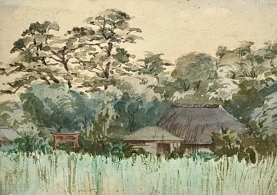 Lot 337 - A Japanese watercolour by G. Tamagawa.