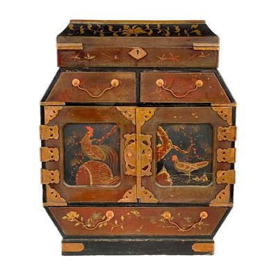 Lot 205 - A Japanese lacquered table cabinet, circa 1900.