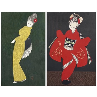 Lot 319 - Two Japanese woodblock prints, Kaoru Kawano, (1916-1965).