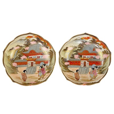Lot 201 - A pair of Japanese Satsuma bowls, circa 1900.