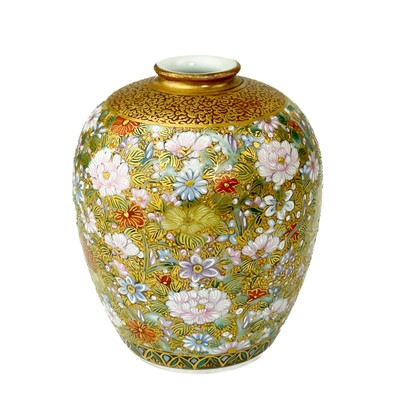 Lot 226 - A Japanese Satsuma porcelain vase