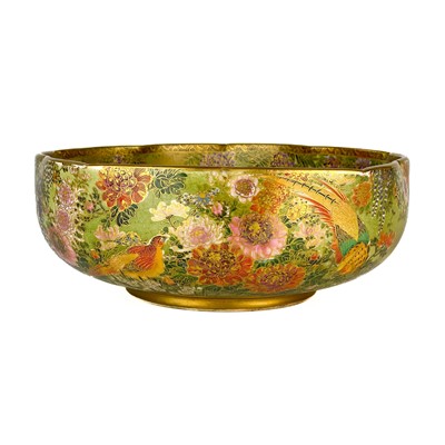 Lot 199 - A Japanese Satsuma pottery bowl, 19th century,.