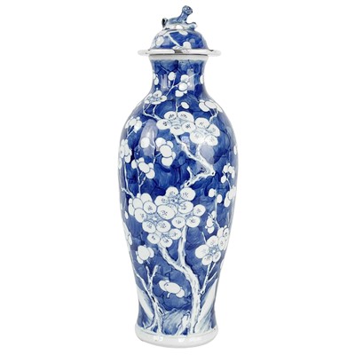 Lot 171 - A Chinese prunus pattern baluster vase, late 19th century.