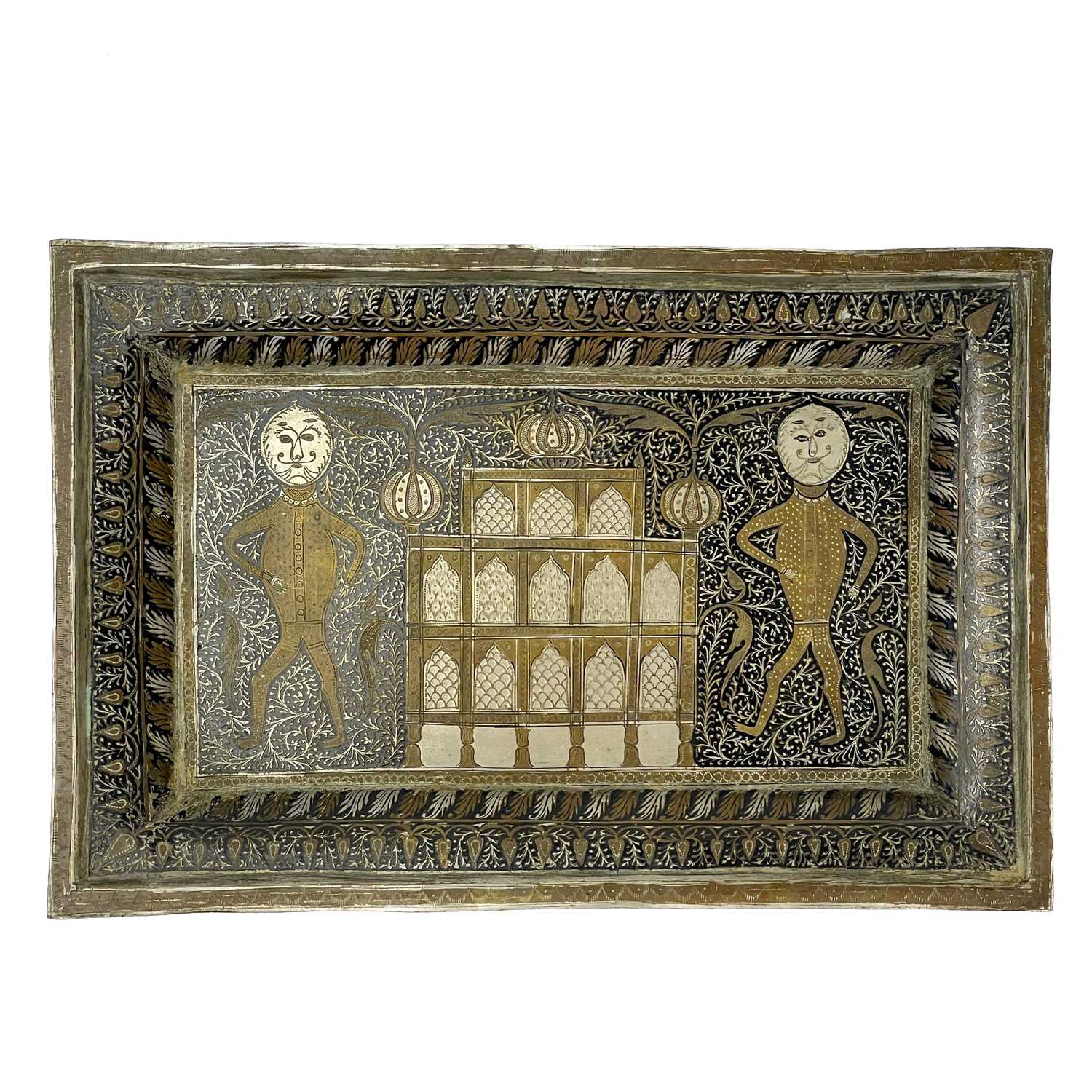 Lot 118 - A Persian Niello tray, circa 1920's.