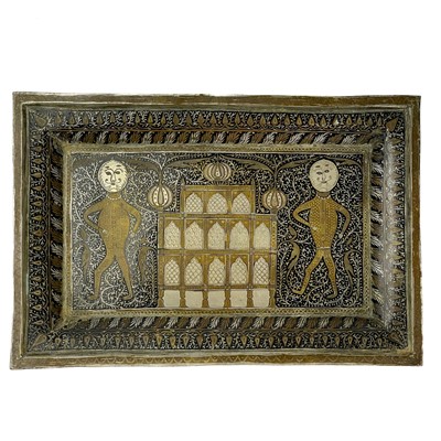 Lot 118 - A Persian Niello tray, circa 1920's.