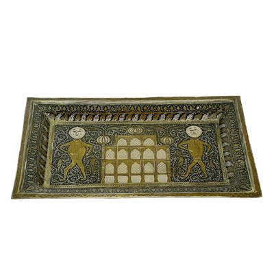 Lot 118 - A Persian Niello tray, circa 1920's.