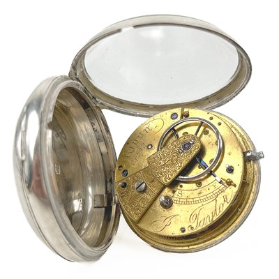 Lot 46 - A silver cased fusee lever key wind pocket watch.
