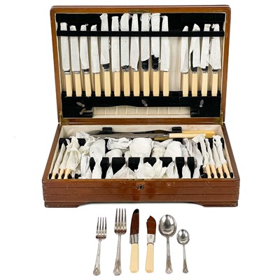 Lot 66 - A canteen of Art Deco silver plated cutlery.