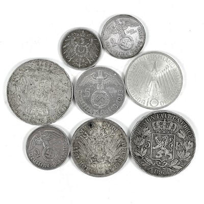 Lot 69 - Belgium & Germany silver coins (total 8 coins)