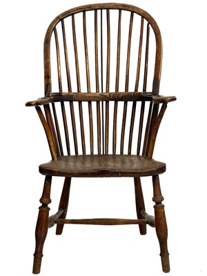 Lot 198 - An ash and elm West Country Windsor armchair.