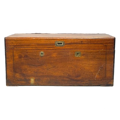 Lot 12 - A Victorian teak campaign chest.