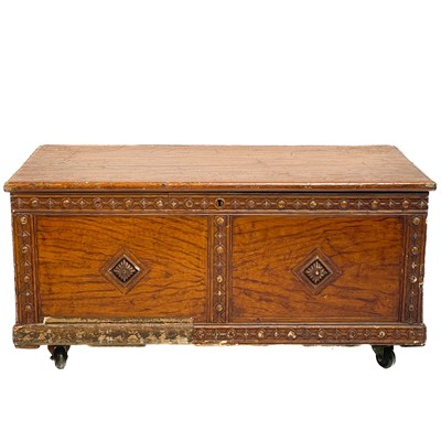 Lot 172 - A Victorian stained pine blanket chest.