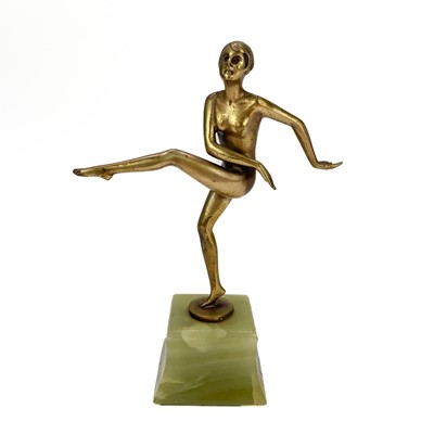 Lot 101 - Otto Hafenrichter, Austrian (19/20th C), An Art Deco gilt bronze figure.