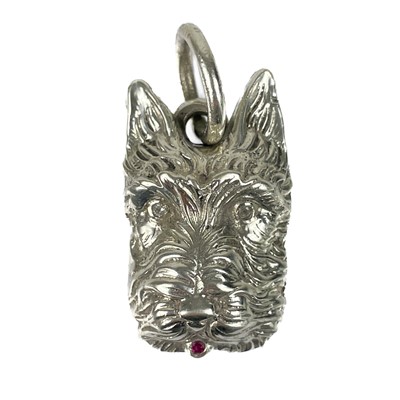 Lot 137 - A contemporary .999 fine silver Terrier Dog pendant by James Suddaby.