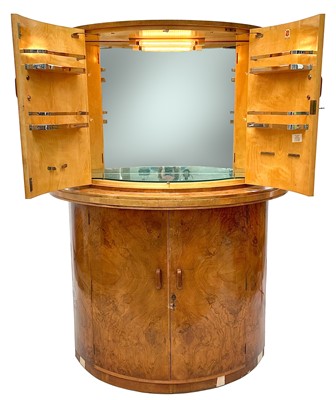 Lot 732 - An Art Deco walnut cocktail cabinet by G & F Gold Feather products.