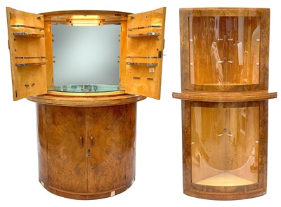 Lot 732 - An Art Deco walnut cocktail cabinet by G & F Gold Feather products.