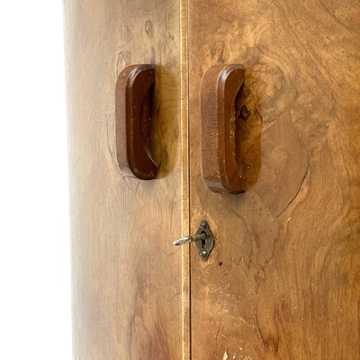 Lot 732 - An Art Deco walnut cocktail cabinet by G & F Gold Feather products.