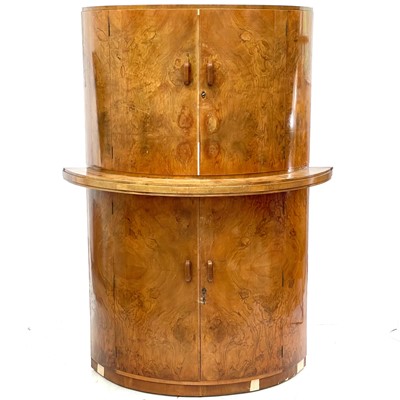 Lot 732 - An Art Deco walnut cocktail cabinet by G & F Gold Feather products.