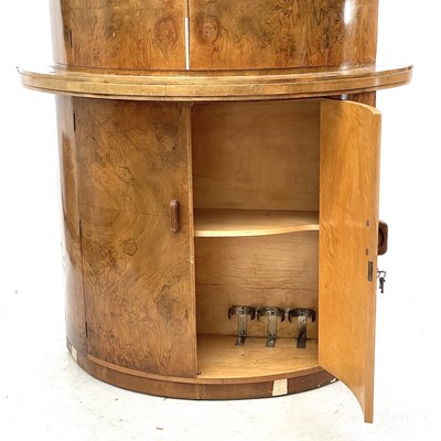 Lot 732 - An Art Deco walnut cocktail cabinet by G & F Gold Feather products.