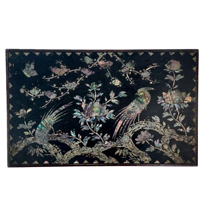 Lot 271 - A Japanese black lacquered writing slope, circa 1900.