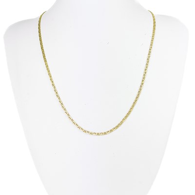 Lot 162 - A 14ct gold anchor link necklace.