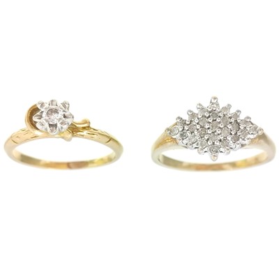 Lot 169 - Two diamond set rings.