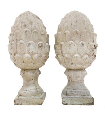 Lot 363 - A pair of reconstituted stone finials.